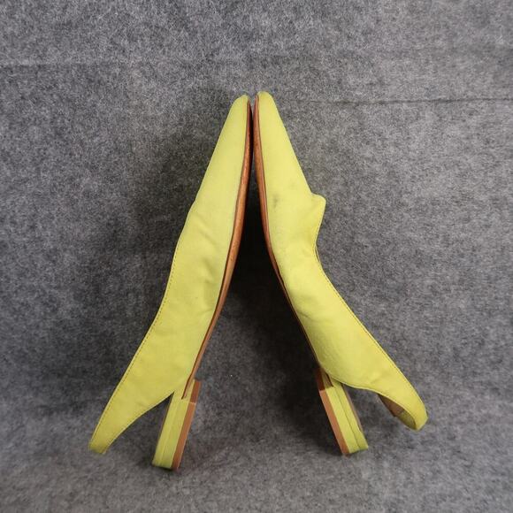 14th & Union Shoes Womens 9 Flats Slingback Pointed Toe Stretch Yellow Sandal - Picture 8 of 12